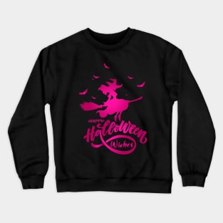 Happy Halloween Beauty Witch Flying Broom Crewneck Sweatshirt